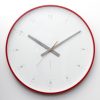 Simply style clock with white face and red edging
