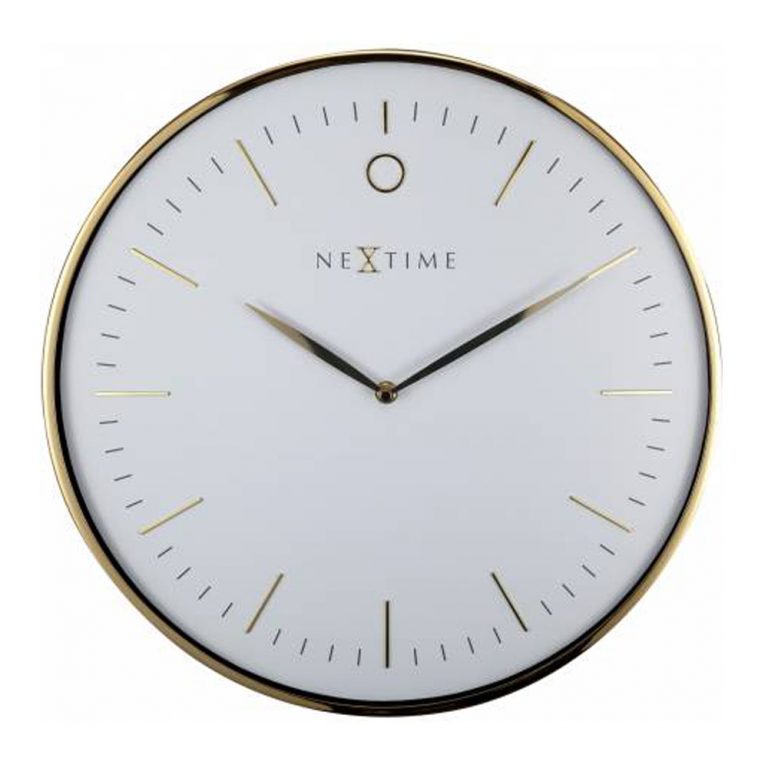 Buy NeXtime Glamour Wall Clock Gold and White Online Purely Wall Clocks