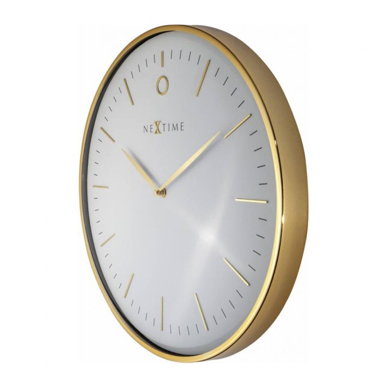 Buy NeXtime Glamour Wall Clock Gold and White Online Purely Wall Clocks
